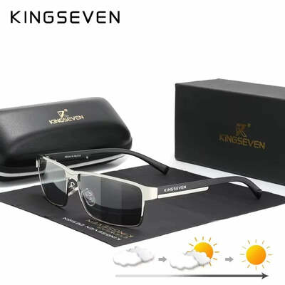 Kingseven fashion photochromic sunglasses men women chameleon polarized pilot sun glasses anti-glare driving eyeglasses uv400