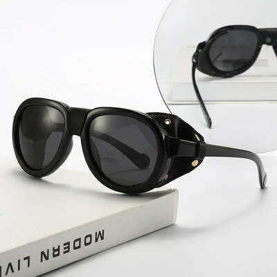 Steampunk polarized sunglasses men's retro trendy punk windproof riding cycling glasses uv400 goggle men eyewear