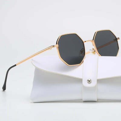 Polygon metal sunglasses vintage frame for women sunglasses men luxury brand design sun glasses women mirror gafas de sol uv400