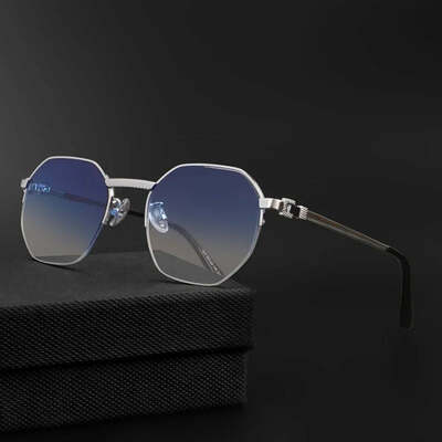 Hbk new square half frames sunglasses men fashion metal luxury brand design eyeglasses for women high quality eyewear men