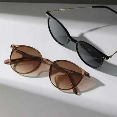 2 pairs per set small round sunglasses women cute skinny cat eye eyewear men vintage narrow cateye sunglasses set