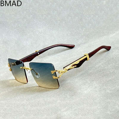 Trendy rimless sunglasses for men vintage sunglasses women oculos square glasses lentes gafas de sol lunette