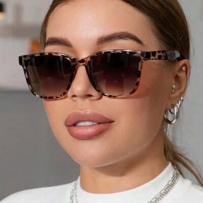 Retro classic vintage square sunglasses women oversized sunglasses women men retro leopard luxury sun glasses uv400