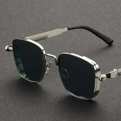 New sunglasses men driving sunglasses retro spring leg driving outdoor sports metal rectangular decorative glasses women uv400
