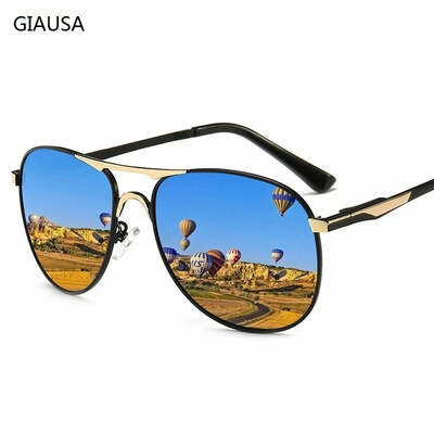 Luxury pilot polarized sunglasses men women driving fishing retro sun glasses brand designer male metal sunglasses for man uv400