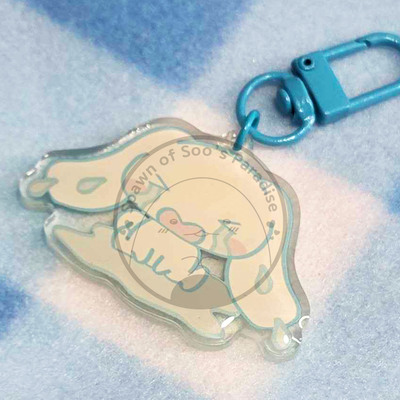 Cinna pup crying acrylic charm