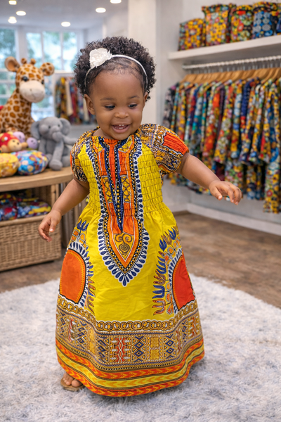 Yellow Dashiki Toddler Dress