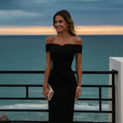 Classy off the shoulder black prom dresses for teens formal dress - Thumbnail 2