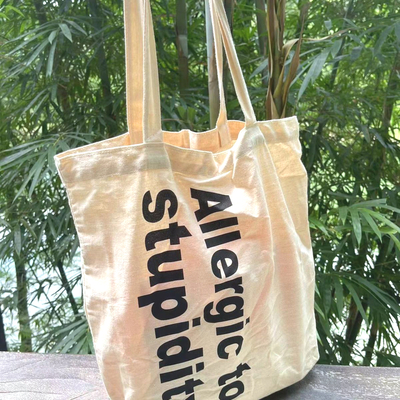 Allergic to stupidity tote bag  