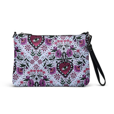 Ornamental heart crossbody bag