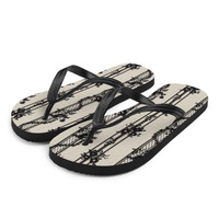 Lacy Fabric Flip-Flops - Thumbnail 1