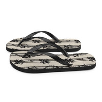 Lacy Fabric Flip-Flops - Thumbnail 4