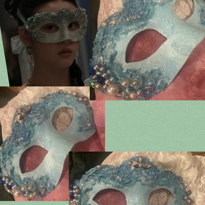 Posi masquerade mask-venetian mask-bridgerton ball, handmade