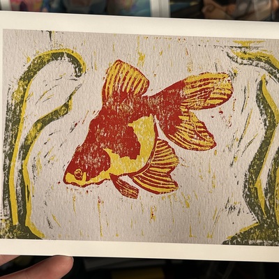 Reduction lino print 
