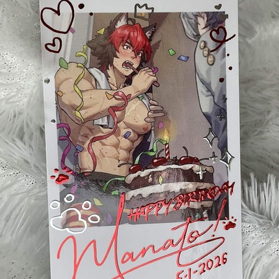 Manato birthday art polaroid (double foiling)