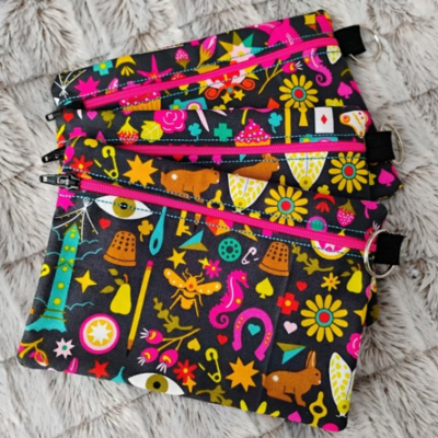 Zippered pouch-ag charm- (select your zipper color) 