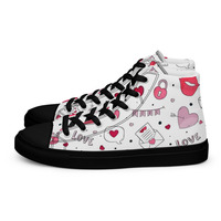 Mr. Valentine Mens high top canvas shoes - Thumbnail 1