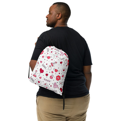 Mr. valentine drawstring bag