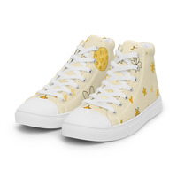 Moon Cheese Womens high top canvas shoes - Thumbnail 2