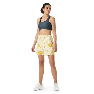 Moon cheese unisex athletic long shorts