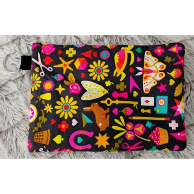 Zippered pouch-ag charm- (select your zipper color) 