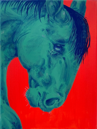 Horse In Bar - [Print]