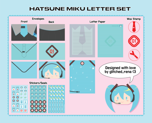 Hatsune Miku Letter Set