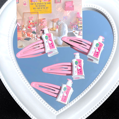 KITTY x DETTOL MINI SANITIZER HAIR CLIPS  ( Set : 2 pairs / 4 pcs ) 