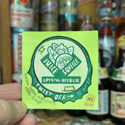 Crystal geyser post-it note painting 