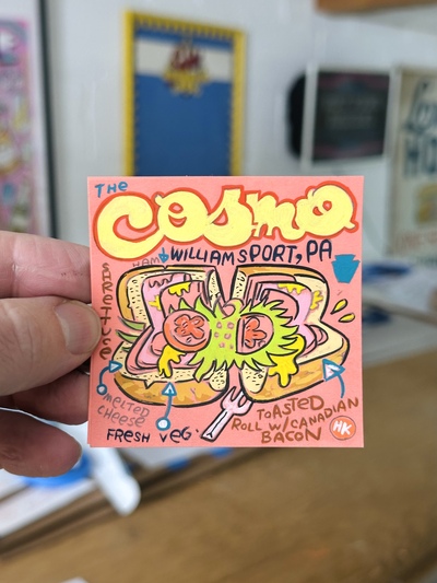 Williamsport PA Cosmo Post-It Note Painting 