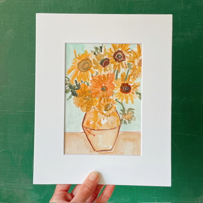 “ van gogh sunflower study” original painting