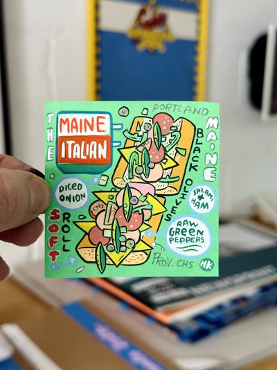 Maine Italian Post-It Note Painting 