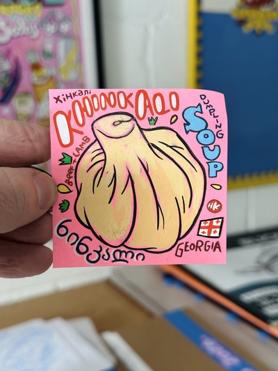 Georgian Soup Dumpling Post-It Note Painting 