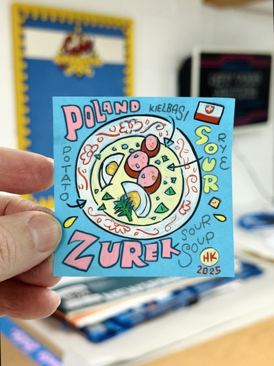 Zurek Sour Soup Post-It Note Painting 