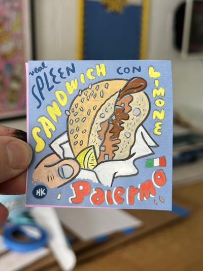 Palermo Spleen Sandwich Post-It Note Painting 