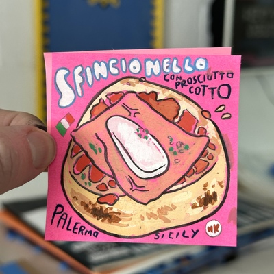 Sfincionello post-it note painting 