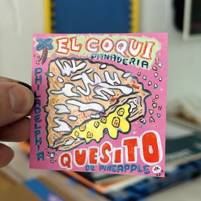 Quesito de pineapple post-it note painting 