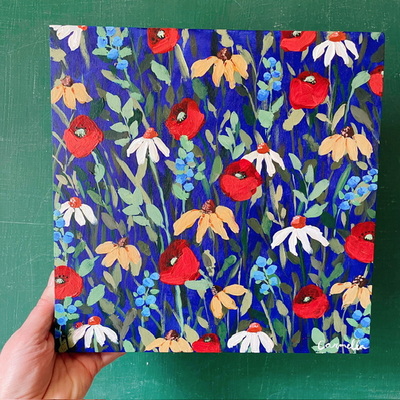 “Lady Bug Blue” original painting