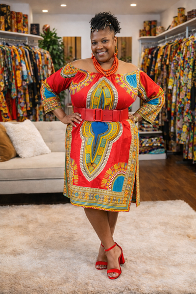 Red Royal Essence Off The Shoulder Dress