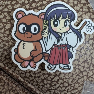 Pocky and rocky sticker
