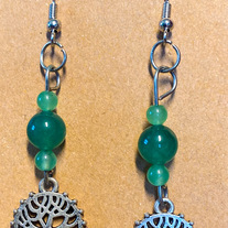 Green aventurine Tree of Life earrings