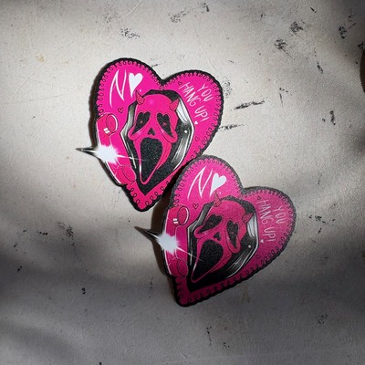 Pink you hang up ghostface sticker