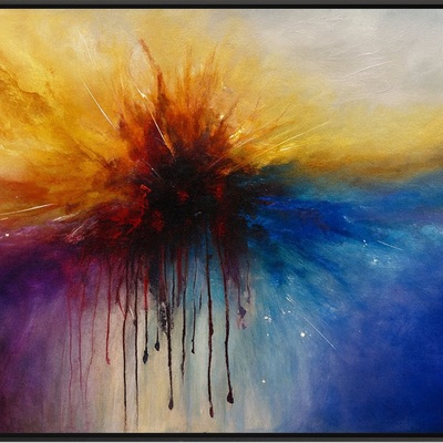 Vibrant abstract color explosion large art print modern home decor