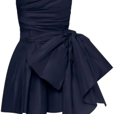 Sexy dark navy satin short homecoming dress
