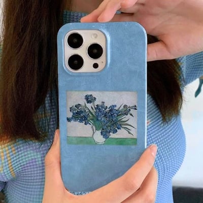Van gogh irises blue iphone case