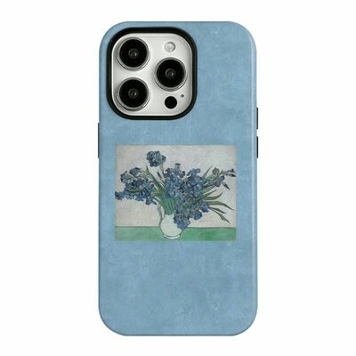Van gogh irises blue iphone case