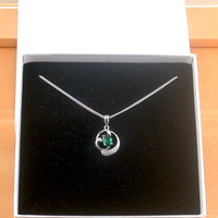 BOXED GIFT/Sterling Silver Emerald Pendant & Chain/Emerald Necklace/Emerald Jewellery/Emerald Jewelry/Gemstone Necklace/UK - Thumbnail 7