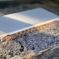Tan 1-Row Golden Standard British Stud Wristband - Thumbnail 1