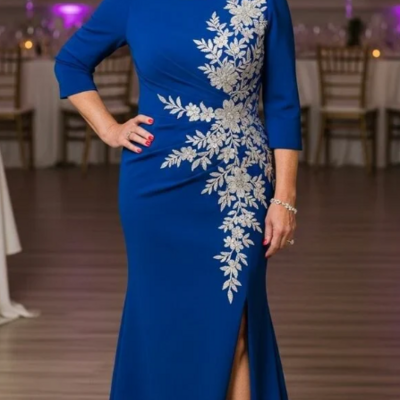 Sheath royal blue mother of bride/groom dresses formal evening gown 