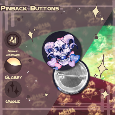 Dead inside (but still horny) | pinback buttons